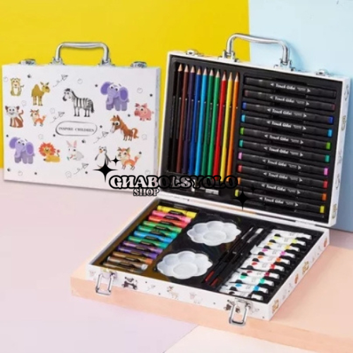 

1 Set Box Koper Kotak Krayon Kerayon Crayon Pulas Pensil Warna Peralatan Mewarnai Lukisan Anak Isi 48 Pcs Koper Alumunium Besi