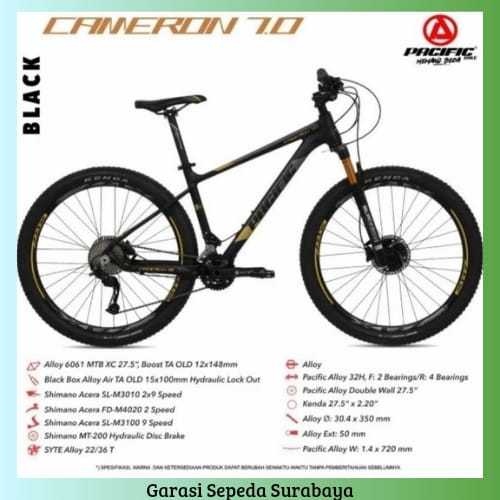 SEPEDA GUNUNG 27.5" MTB PACIFIC CAMERON 7.0 ALLOY 2x9 SPEED HIDROLIK WITH DISC BREAKE,SEPEDA READY S