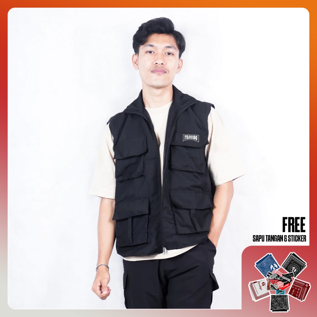 Prodigo * Rompi Pria Casual Banggai Motif 2 I Rompi Tactical Outdoor Multifungsi I Rompi dinas Lapan