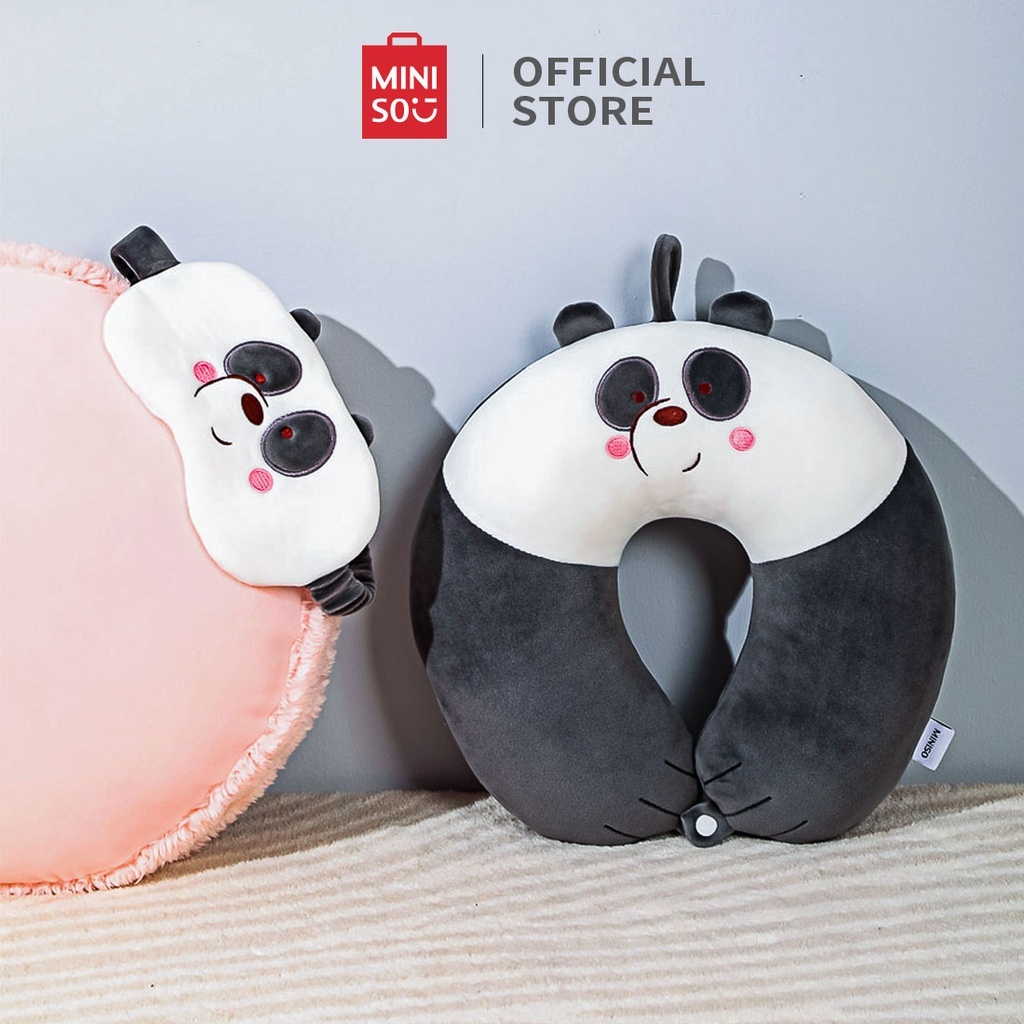 MINISO TOY - MINISO Bantal Leher Travel Masker Mata Tidur We bare Bears Bantal Leher Dewasa Bantal L