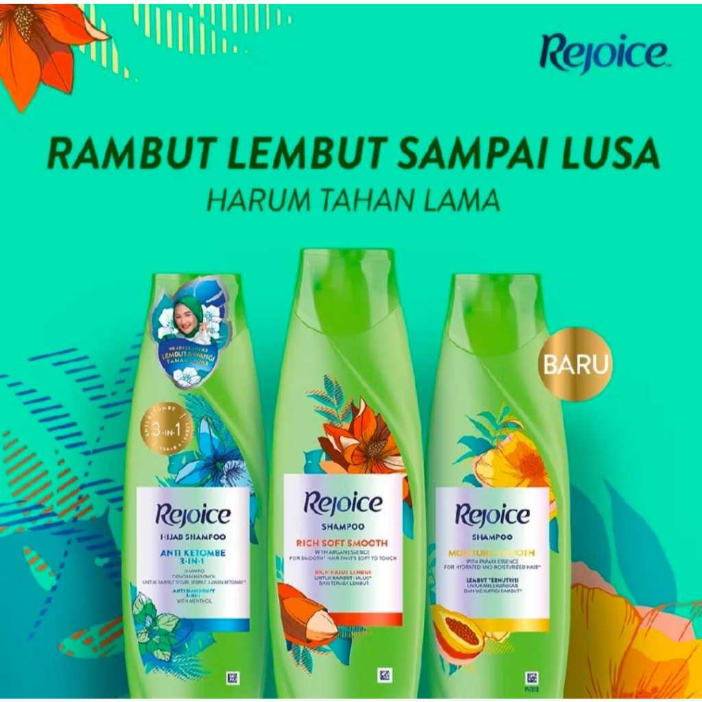 REJOICE SHAMPOO 340ML KOREAN LAVENDER BLOOM || REJOICE SHAMPOO 340ML RICH SOFT SMOOTH