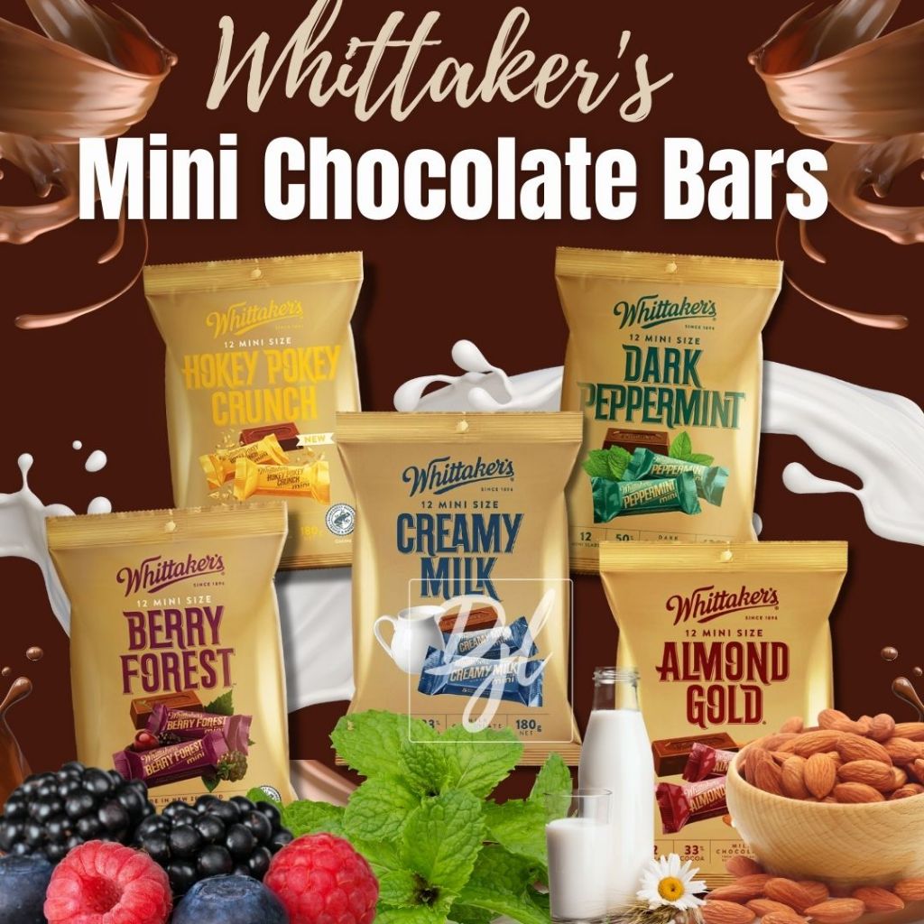 

Whittakers Mini Chocolate Bars Cokelat Mini Import 180g 1 Pouch Food Snack Cemilan Coklat Dengan Varian Rasa Peppermint Berry Creamy Almond Crunch