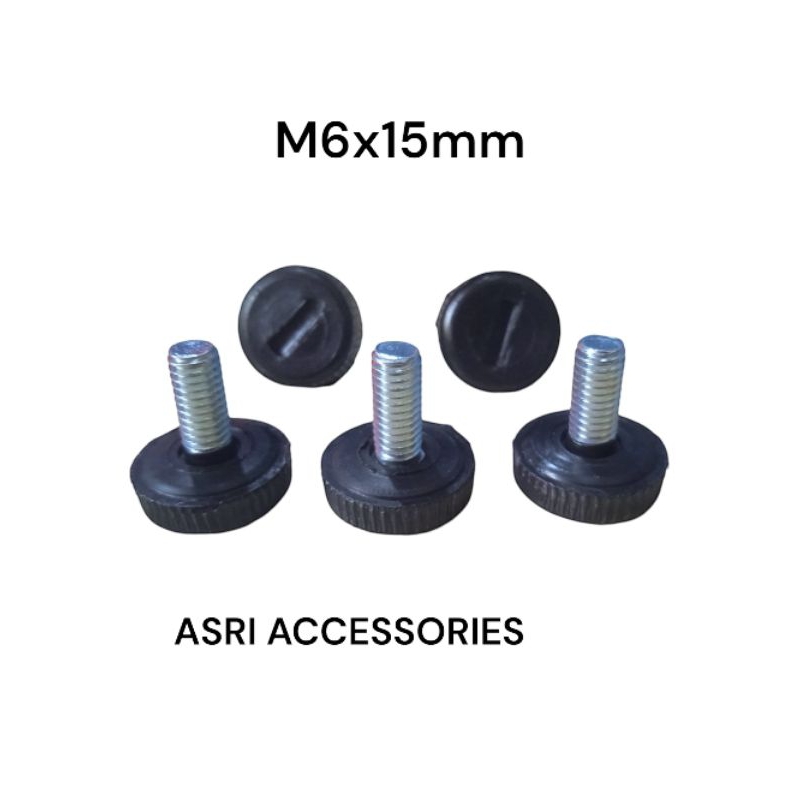 Adjuster m6x15mm/stabil kaki kursi/adjuster kaki meja/baud knop kepala plastik.