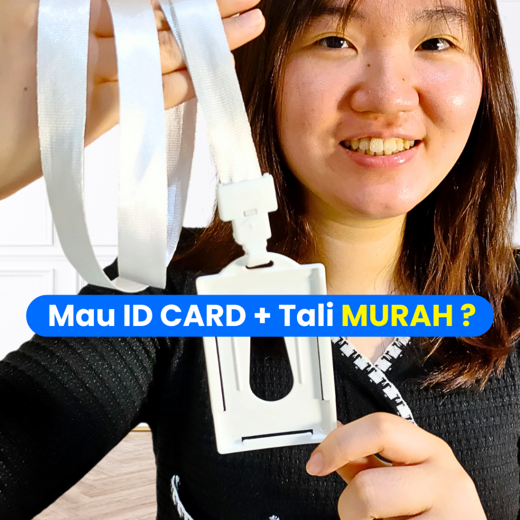 

ID CARD + Tali Lanyard Gantungan Kartu Nametag Kalung Leher Name Tag Dada Holder Tempat Nama Lucu
