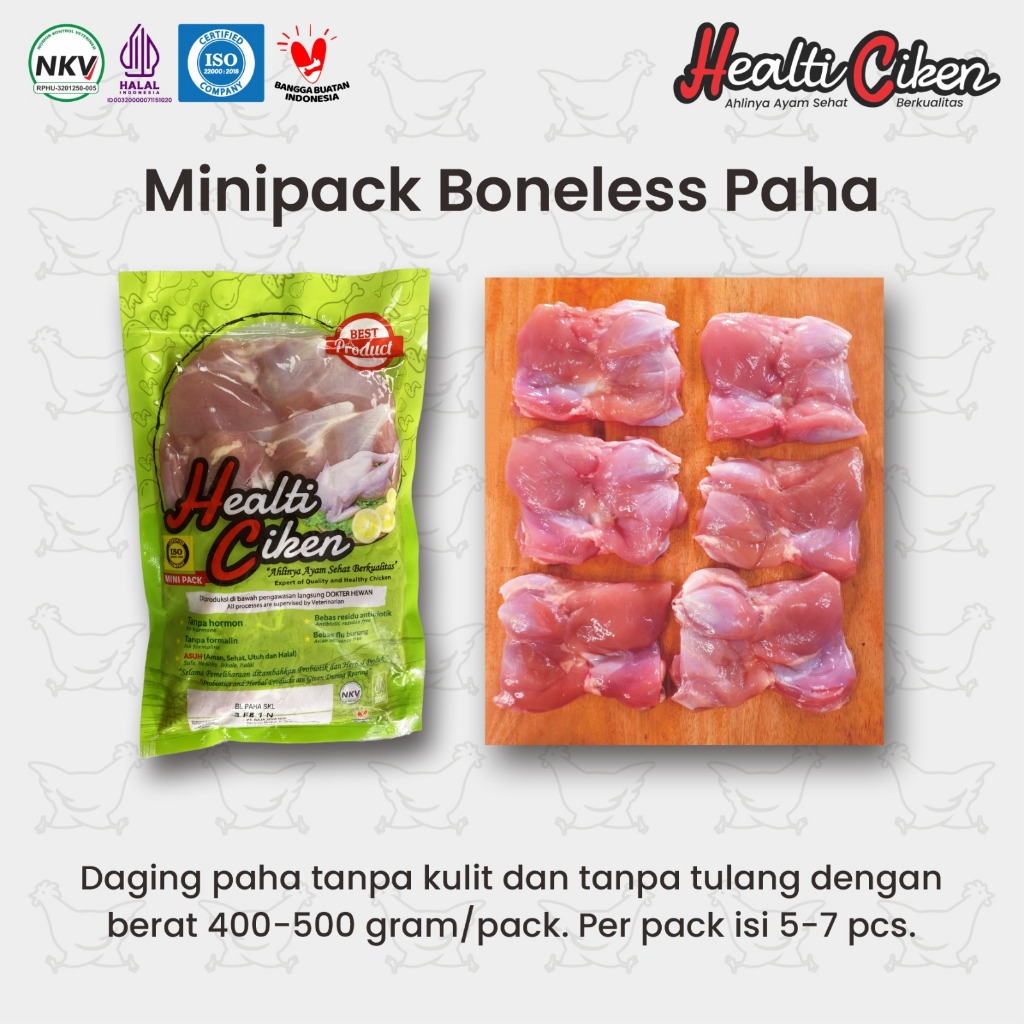 

MINI PACK HEALTI CIKEN BONELESS PAHA SKINLESS AYAM PROBIOTIK