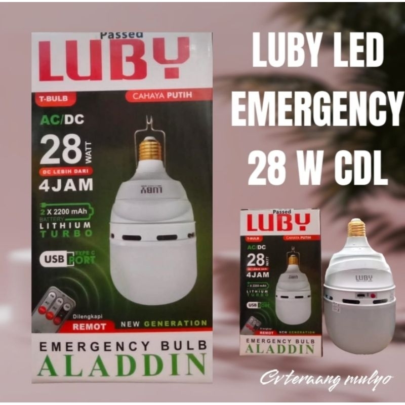 Lampu Led Emergency / Lampu Darurat Capsule / Emergency Bulb Aladdin Luby 28watt 6500K / Putih