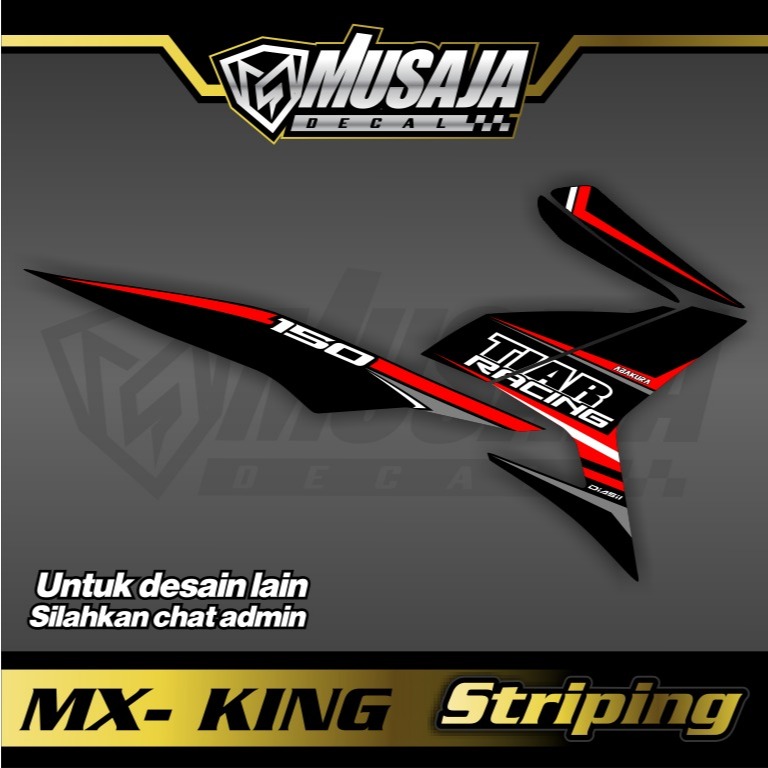 Striping transparan / non transparan uv mx king merah hitam non full body bebas request