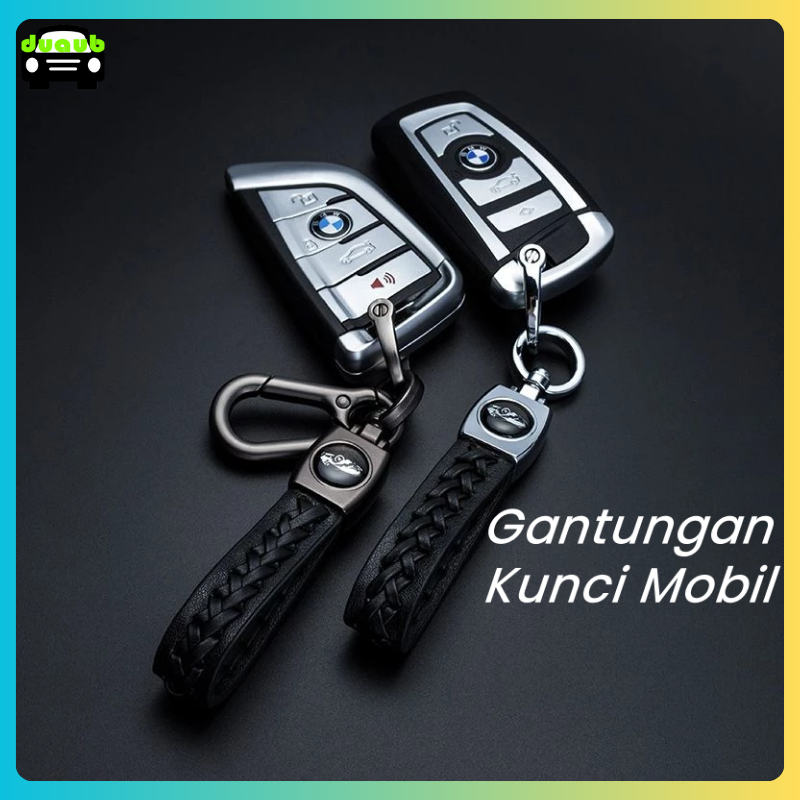Gantungan Kunci Mobil Motor Kulit Kambing Tali Panjang Tenunan Tangan