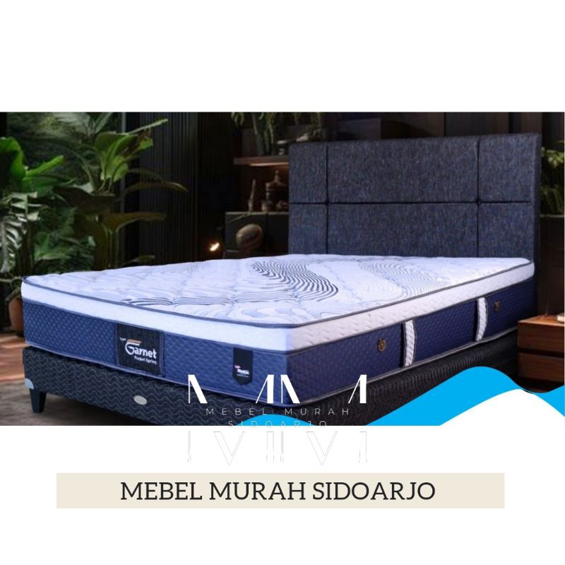 kasur springbed American garnet plushtop pocket ukuran 90 × 200 120 × 200 160 × 200 180 × 200 single
