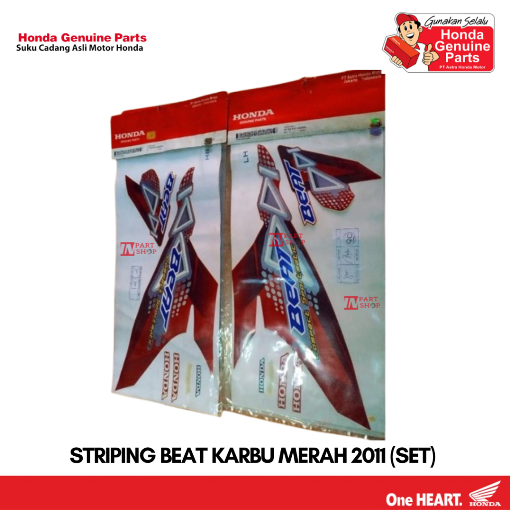 Striping Set Merah - BeAT Karbu / 871X0-KVY-600ZDR & 871X0-KVY-600ZDL