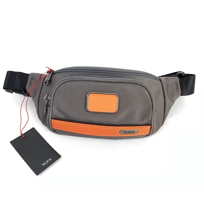 Tas Branded TUMI Waistbag ORIGINAL TUMI Waist Pack Grey 14x32 Cm Preloved