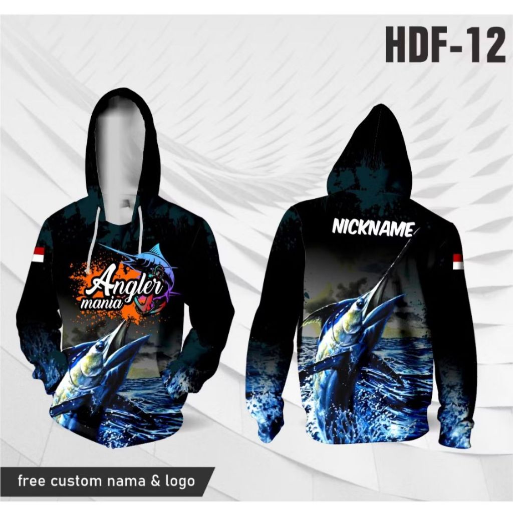 Jersey hoodie mancing mania baju angler kaos fishing strike lengan panjang FREE custom nama