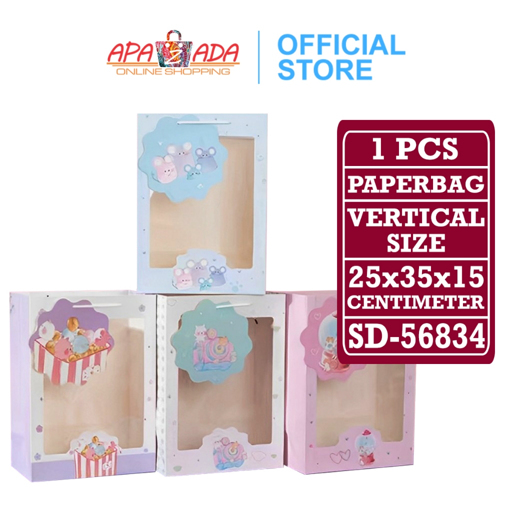 

Apazada - Paperbag Vertical + Jendela Mika Size 25x35x15 Cm / Kado Souvenir / Gift Bags SD-56834