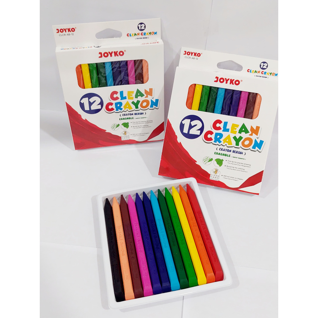 

CLEAN CRAYON ERASABLE BISA DI HAPUS MEREK JOYKO CLCR-AB-12 WARNA TERLARIS