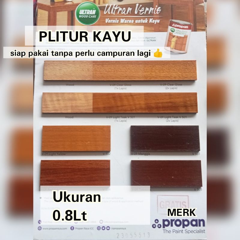 Cat Plitur untuk Kayu / Rotan / Jati / Ulin merk Propan Pengkilap Vernish vernis plitur pelitur berb