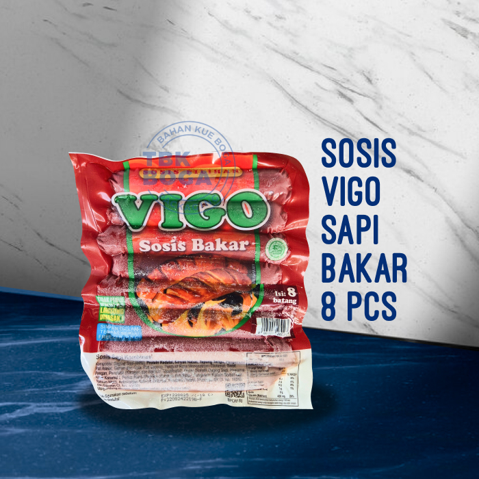

Sosis Vigo Sapi Bakar ( 8 pcs - 530 gr ) Beef Sausage Frozen Beku