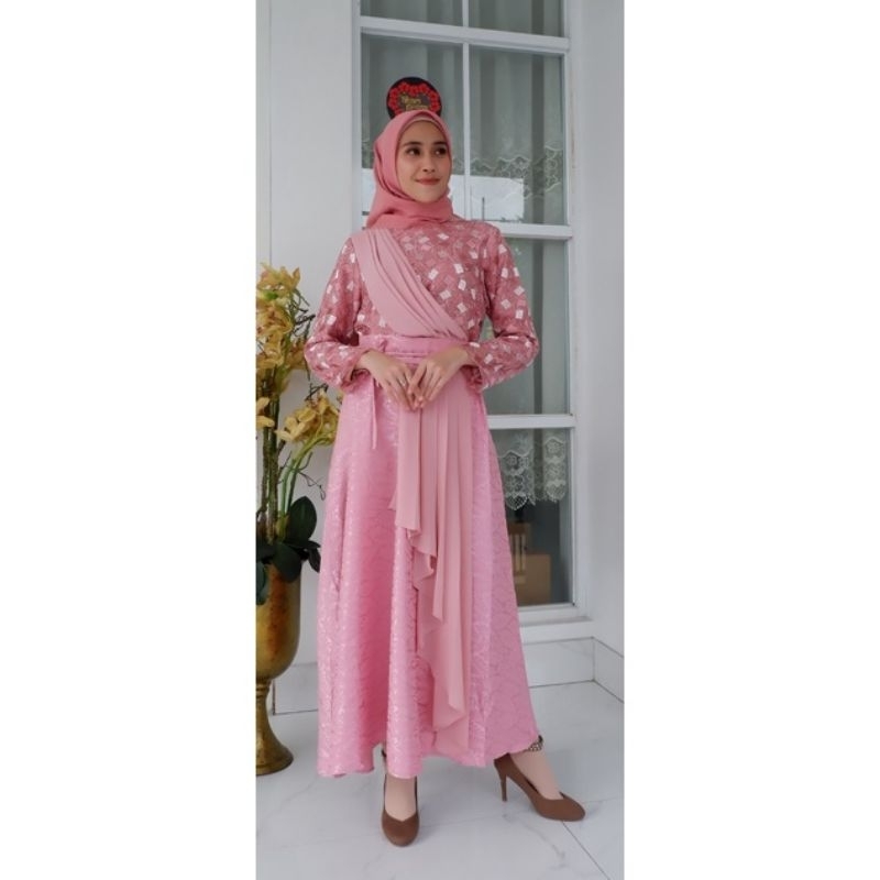 Gaun Couple Muslim | Kebaya Muslimah syari | Brukat Muslimah | Couple Baju muslim undangan