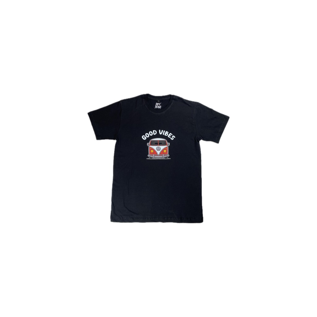 REV RONA Kaos Baju Distro Gambar Mobil VW Pria "Good Vibes"