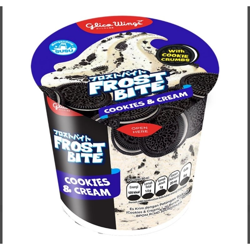 

Frost bite ice cream cup 90ml cookies 85ml chocolate vanila gliko wings