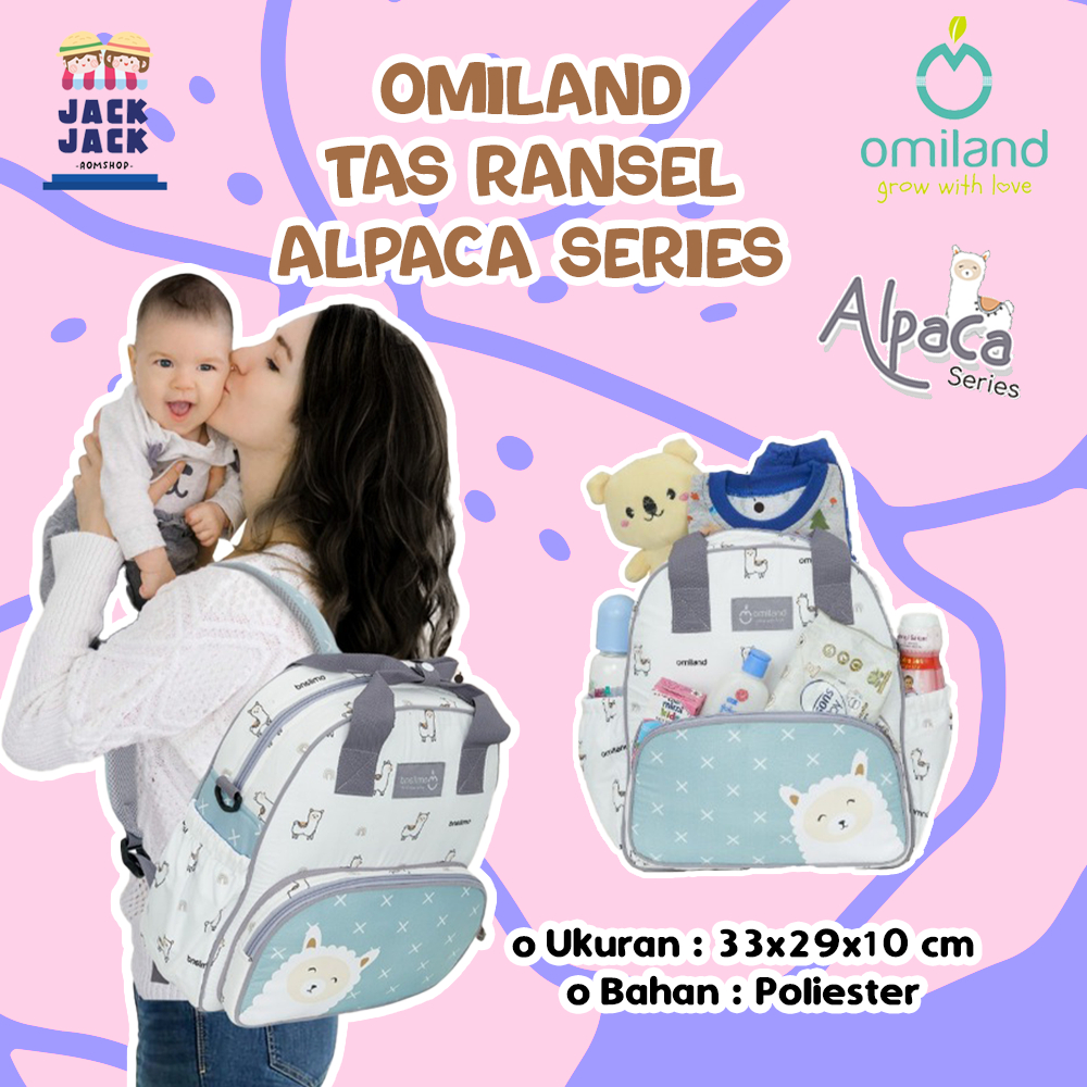 Omiland Tas Ransel Bayi Multifungsi | Tas Diaper Bag Ransel Aesthetic Omiland All Series