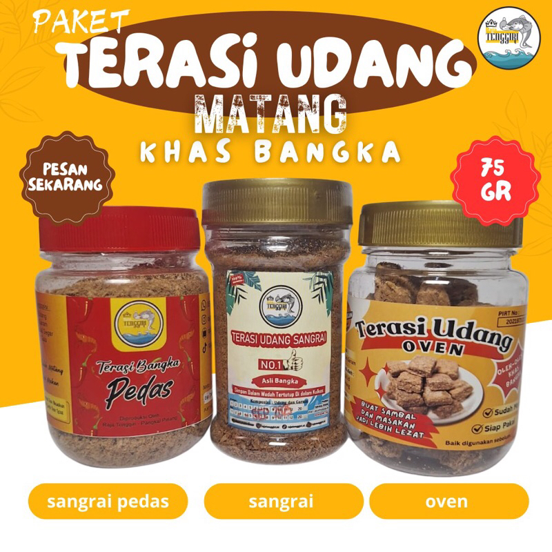 

paket isi 3 terasi bangka (terasi oven+terasi sangrai+terasi sangrai pedas)