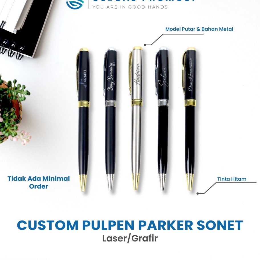 

BERKAH Pulpen Custom Grafir Pulpen Metal Model Parker Sonet SouvenirPromosi