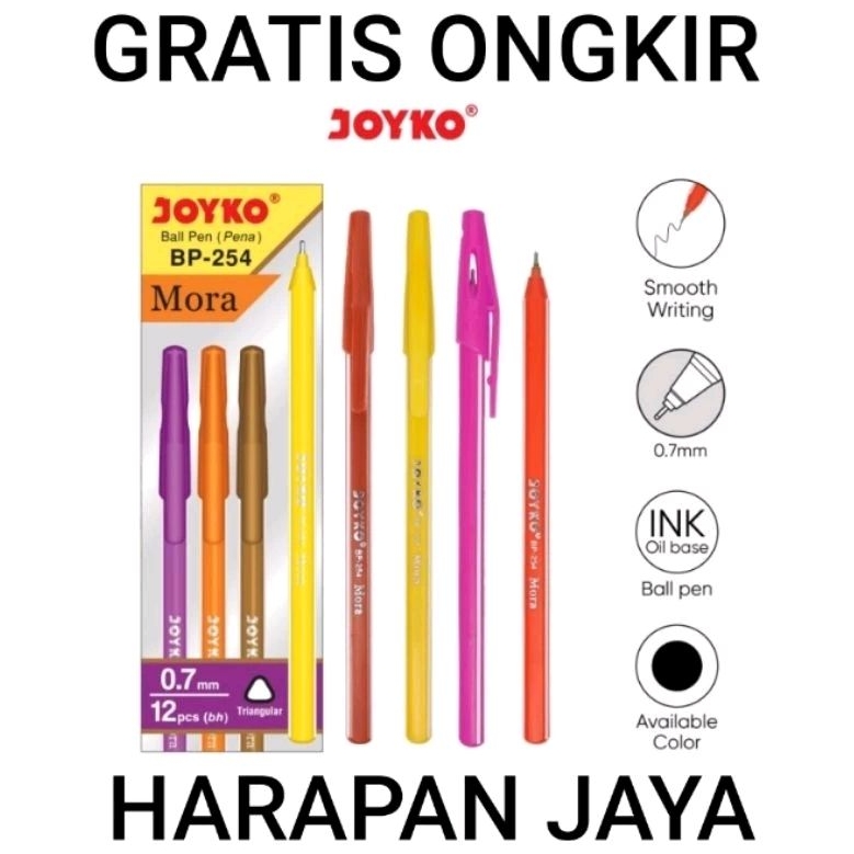 

Bolpoin Pen BP-254 Mora JOYKO 0.7mm Per Lusin ( ISI 12 PCS )