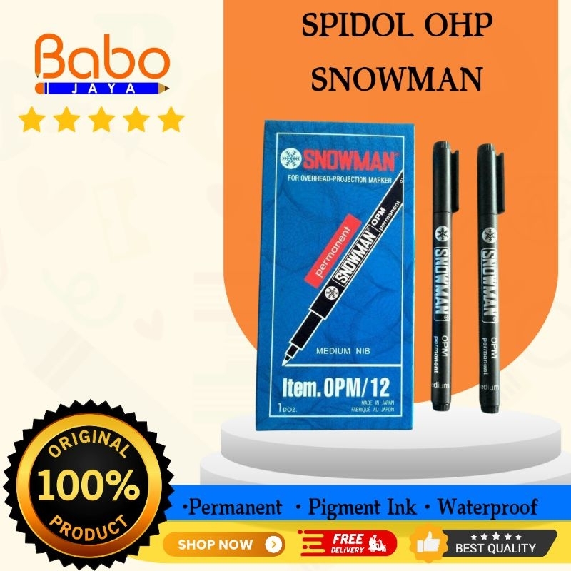 

BABO JAYA Spidol OHP Snowman/Spidol Permanent/Tinta Pekat