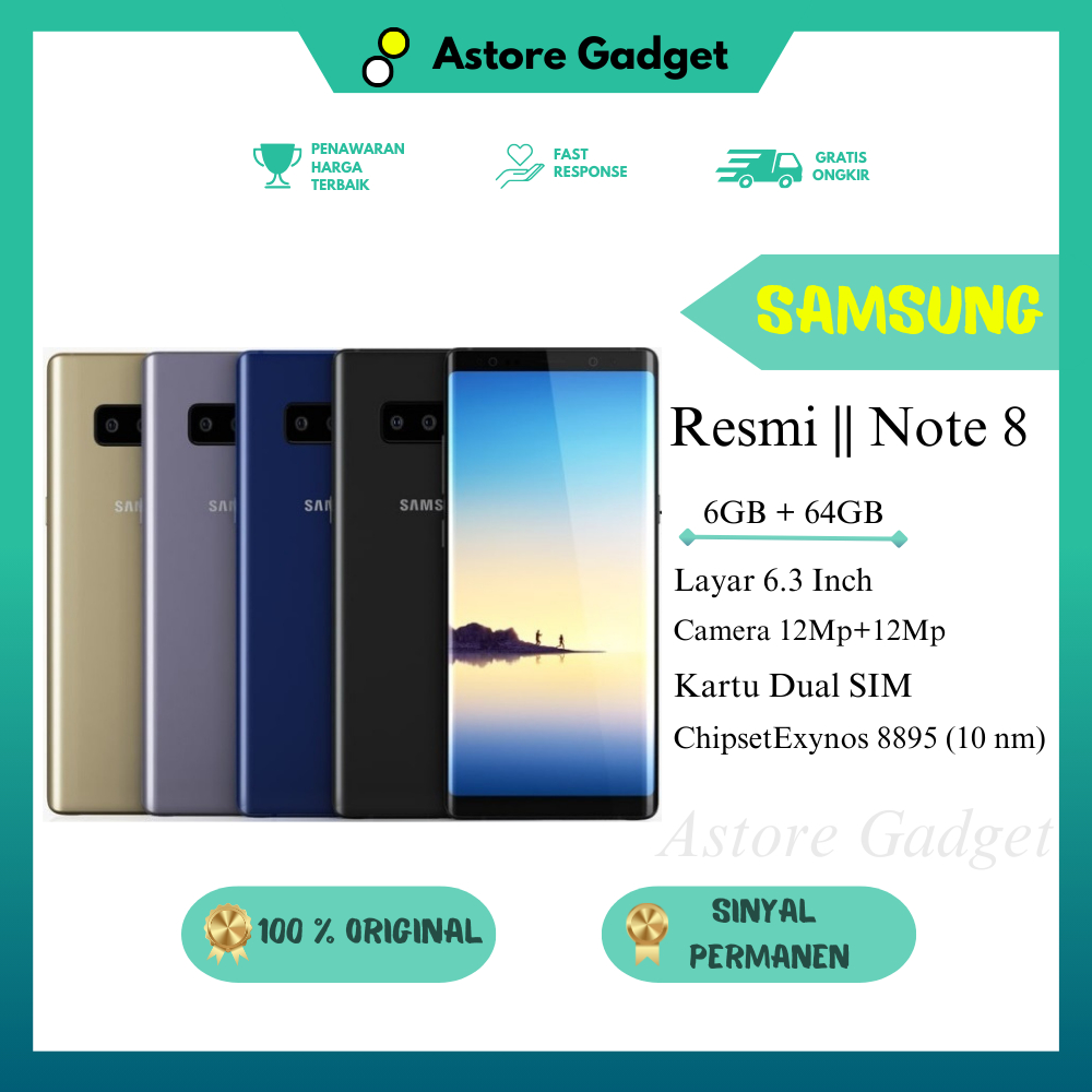 Samsung Galaxy Note 8 Original Fullset Mulus Bening
