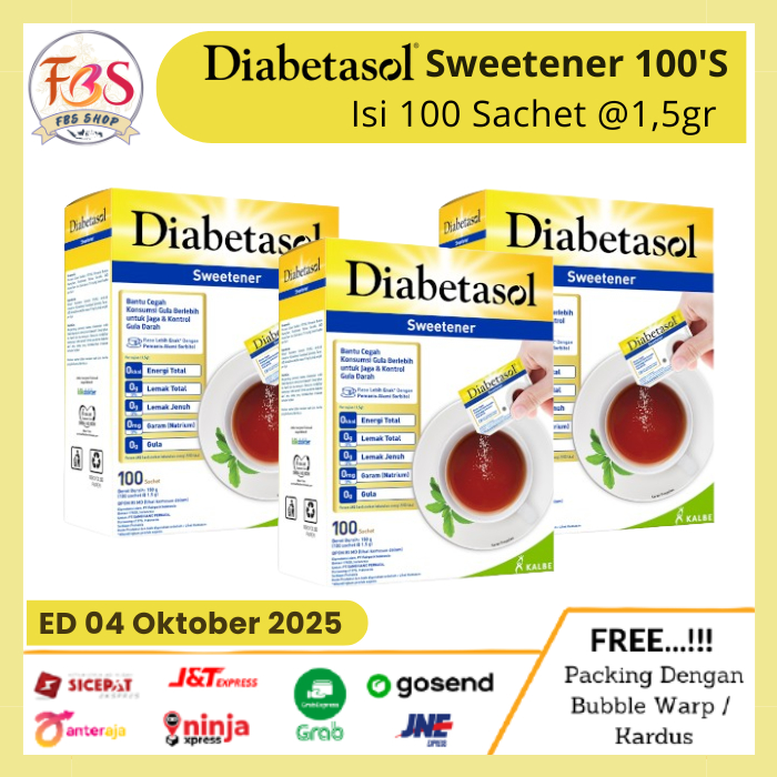 

Diabetasol Sweetener Pemanis Alami No Calorie Box Isi 100 Sachet