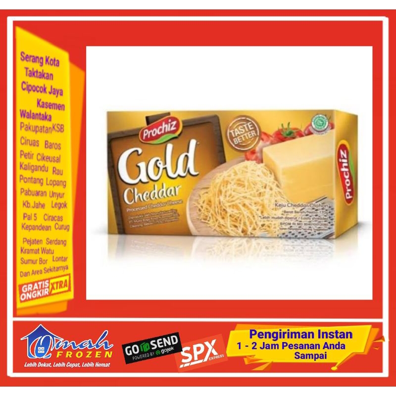 

Prochiz Gold Cheddar 160gr, Keju Batang, Frozen Serang