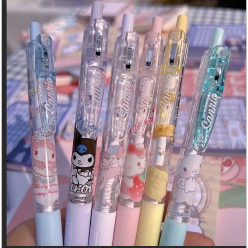 

PEN GEL SANRIO 6PCS ✨JUALAN PERINTILANKU✨ POLPEN GEL SANRIO KUROMI MELODY CINAMORROL ISI 6PCS