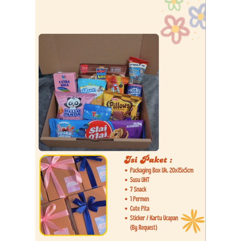 

BINGKISAN SNACK ULANG TAHUN ANAK/SNACK ULTAH ANAK/PAKET ULTAH/SOUVENIR ULTAH/KHITAN/ SUNAT/NATAL/LEBARAN/WISUDA/SNACK BOX/GIFTBOX/HAMPERS/ HAMPERS SNACK BOX/SNACK ULTAH PREMIUM/IMLEK