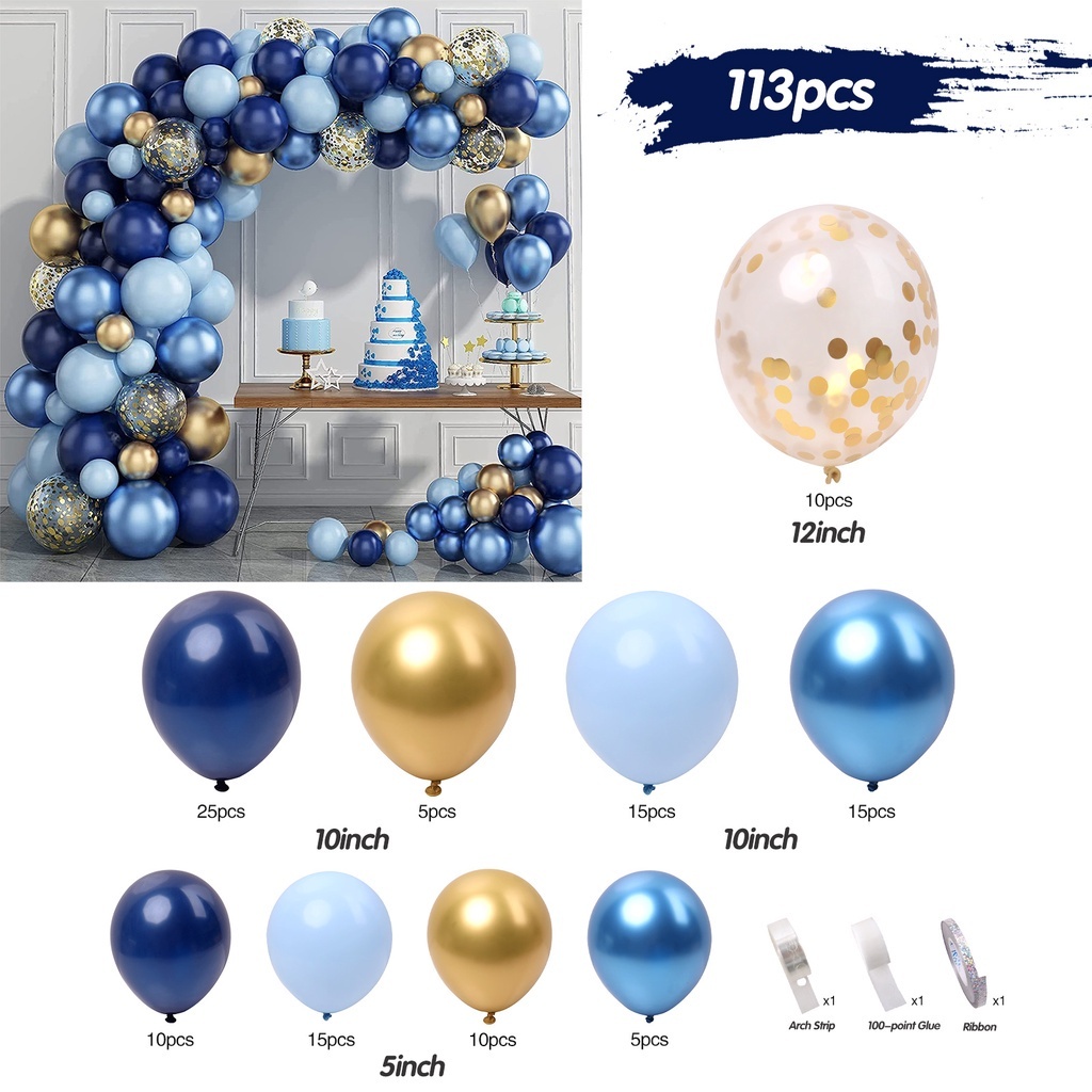 Balon Garland Karangan Bunga Warna Biru Untuk Dekorasi Pesta Ulang Tahun Balon Ulang Tahun Dekorasi 