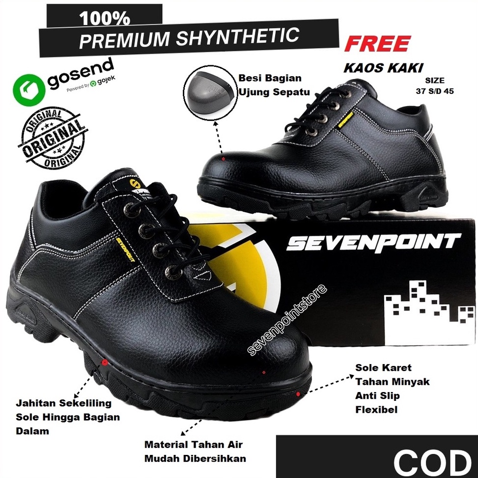 Terlaris Sepatu Safety Pria Original Pria Wanita Ujung Besi Septi Sefty Savety Shoes Boots Kerja Pro