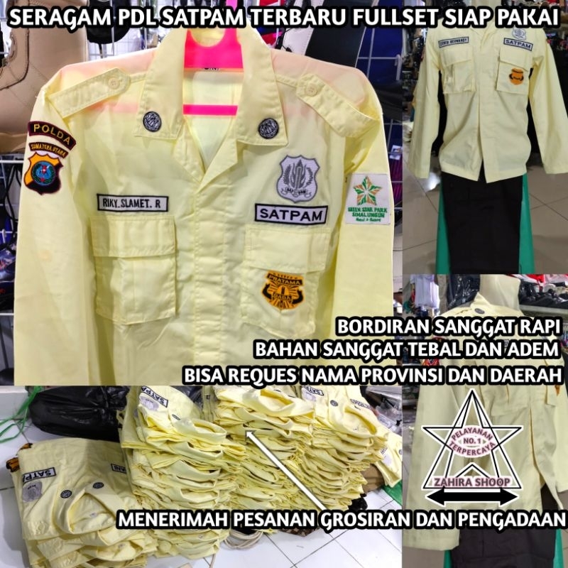 baju pdl satpam terbaru warna krem/seragam pdl satpam terbaru/setalan pdl satpam/seragam satpam/atri