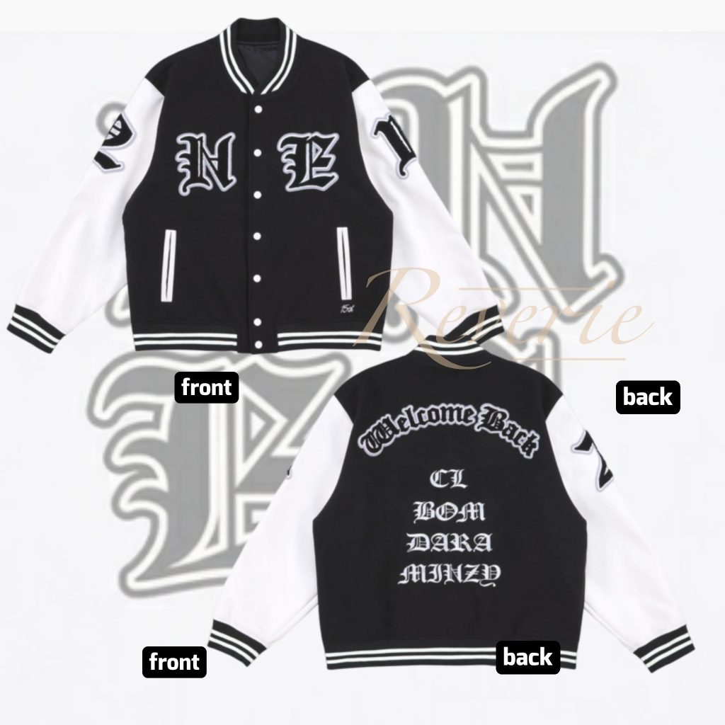 JAKET BASEBALL 2NE1 WELCOME BACK CONCERT 2024 2025 JACKET VARSITY JAPAN MERCH BLACKJACK KPOP GIRL BA