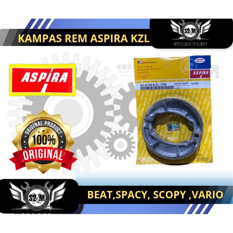 Kampas Rem Belakang Motor Beat Scoopy Spacy Vario (KZL) Aspira Original Kampas Rem Motor