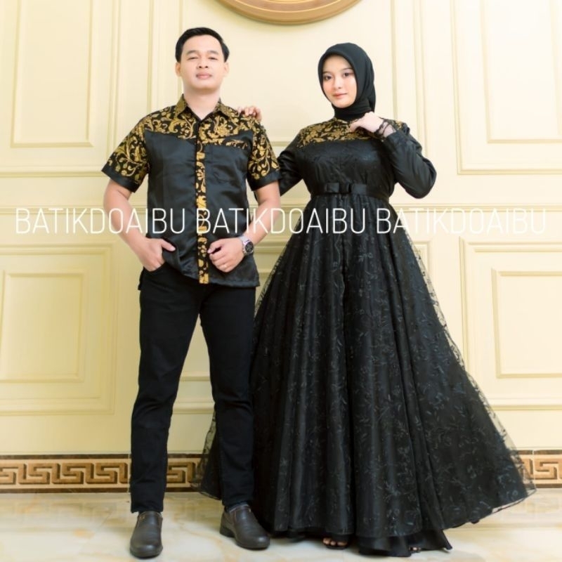 Mutiara Dress Gamis Couple Keluarga Sarimbit Dewasa Anak Baju Pasangan Gamis Kemeja Terbaru Kain Vel
