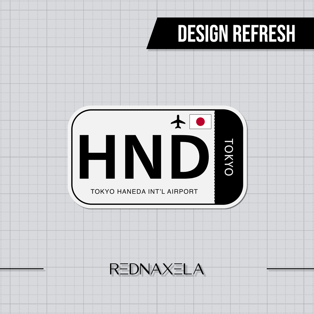 

Stiker Vinyl Tokyo Haneda Intl Airport Code HND Sign Sticker