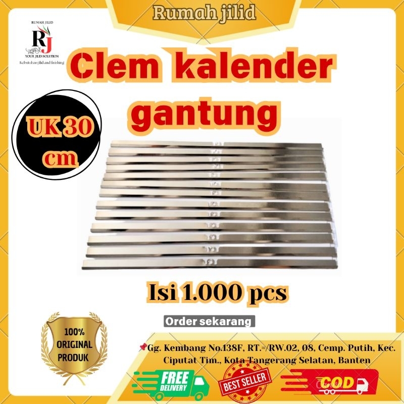 

klem kalender/ klip Kalender uk 30 cm isi 1000 pcs