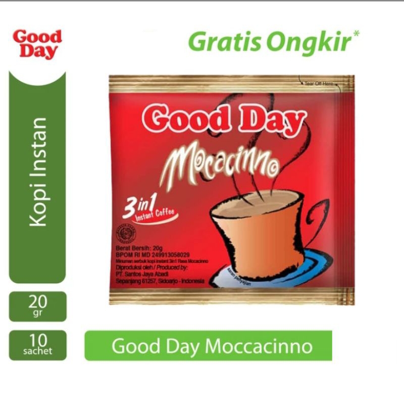 

Kopi Instan 3 in 1 Gooday Moccacino 1 Renceng 10 Sachet