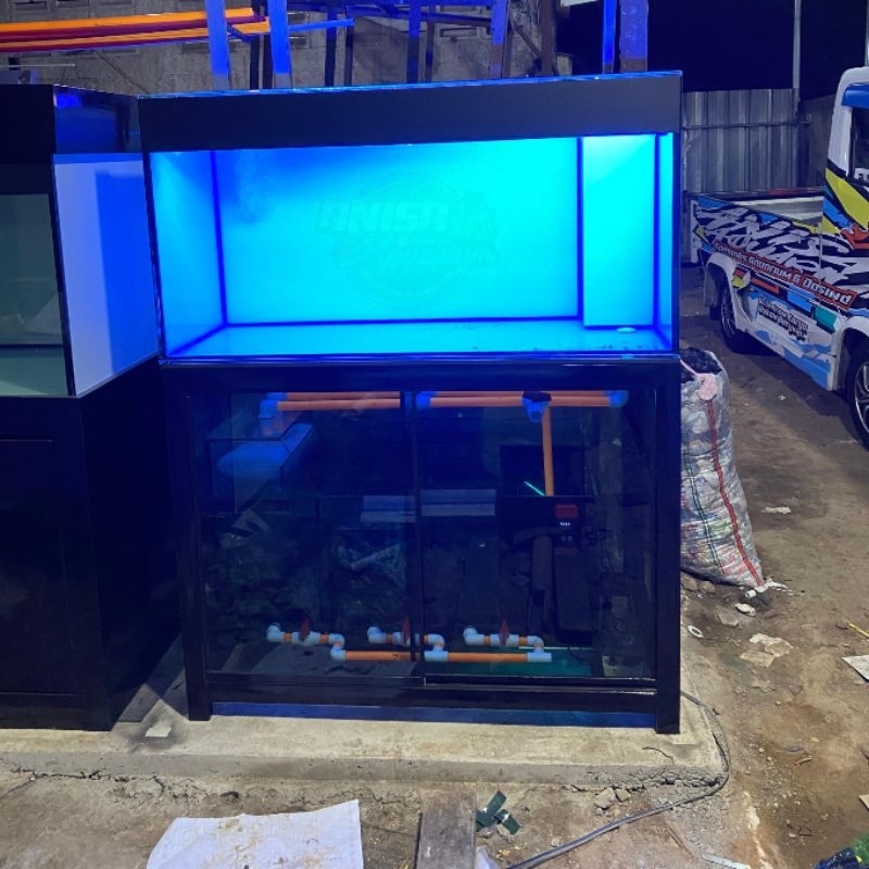 AQUARIUM SEMI KABINET 120X60X60 FULL SET  Spesial