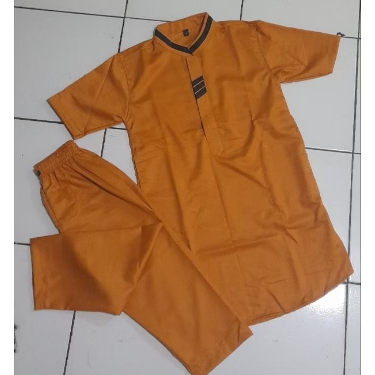 BAJU STELAN KURTA ANAK" BAHAN TOYOBO ", /BAJU GAMIS ANAK /KOKO ANAK model Ukuran 3/4 , jubah anak 3-