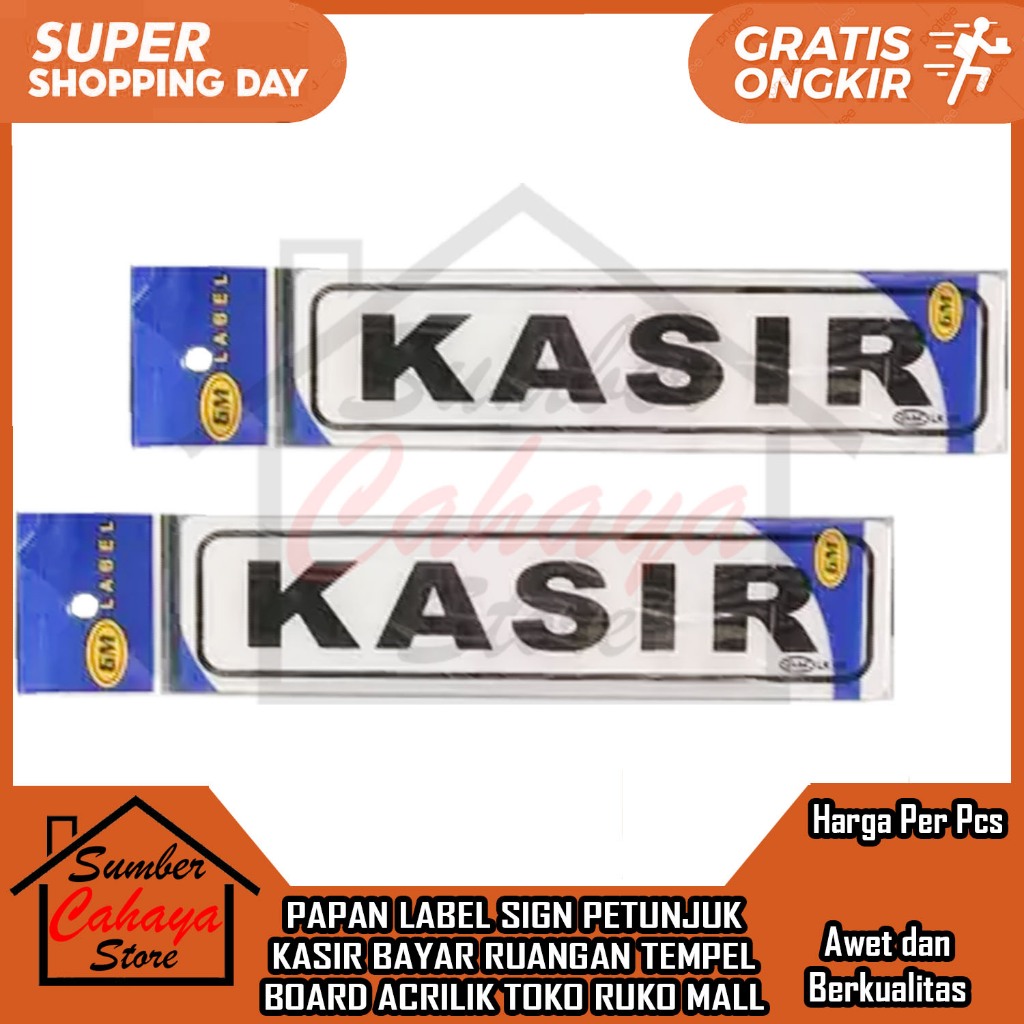 

Papan Label Sign Board Petunjuk Kasir Stiker Tulisan Ruangan Toko Mall Akerilik Akrilik Lebel Lable Acrilyc Kuat Tempel Kaca Label Lengket Double Tape Gantung Rumah Kantor GM Tempat Bayar Pembayaran
