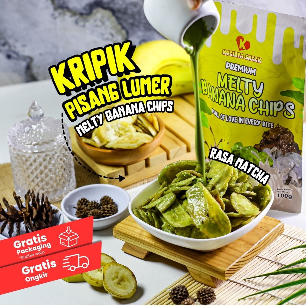 

Keripik Pisang Lumer Melty Banana Chips Rasa Matcha By Kucinta Snack