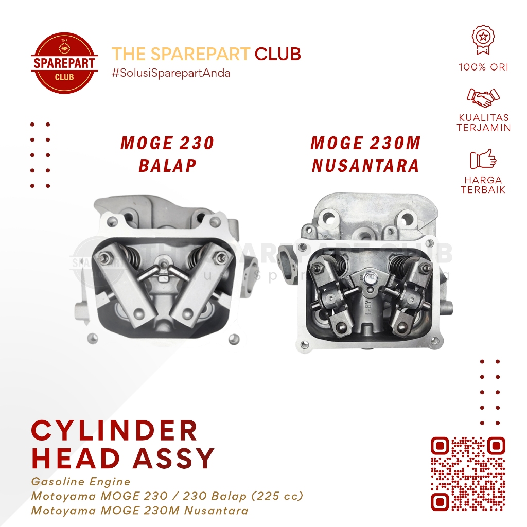 Silinder Kop Cylinder Head Assy Engine Motoyama MOGE 230 Balap MOGE 230M 230 M Nusantara