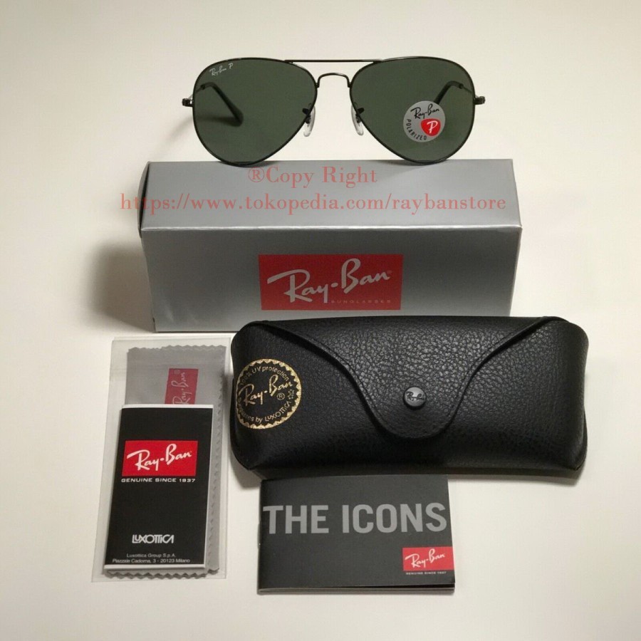 KACAMATA RAYBAN AVIATOR RB 3025 002 | 58 BLACK ORIGINAL
