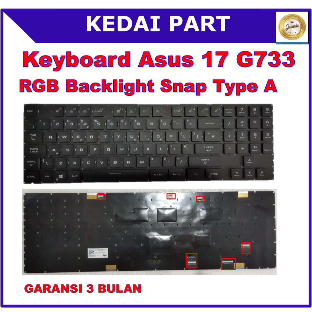 Keyboard Asus ROG Strix Scar 17 G733 G733Q G733QM RGB Backlight