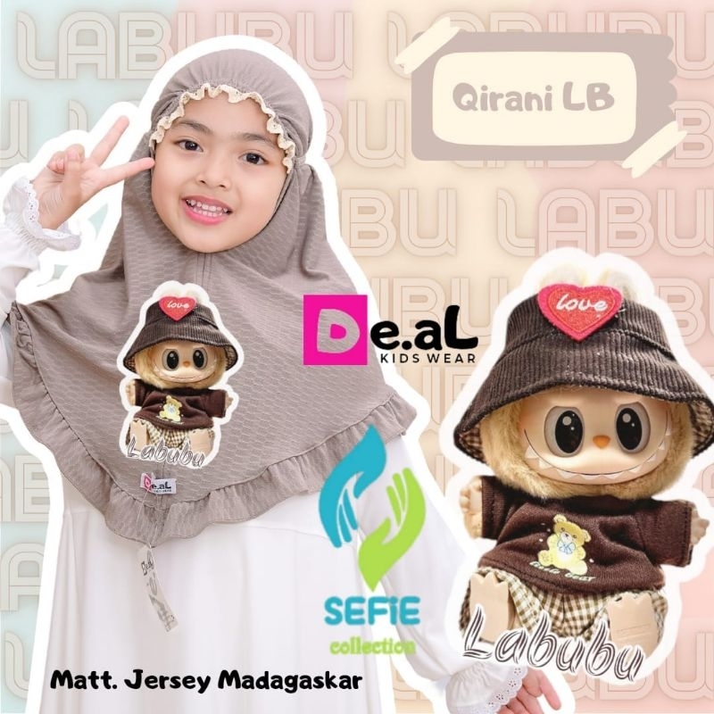 SEFIE - L4BUBU QIRANI DAHI KERUT RENDA3-8TH HIJAB ANAK/BERGO ORI DE.AL